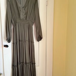 Grade & Gather Midi Dress Dusty Olive, Small